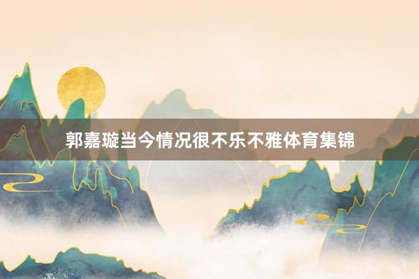 郭嘉璇当今情况很不乐不雅体育集锦