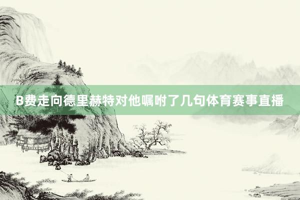 B费走向德里赫特对他嘱咐了几句体育赛事直播